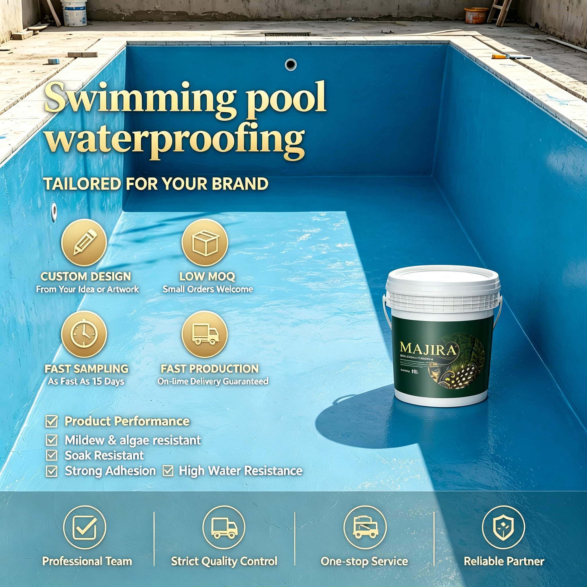 LOUIS LONG Liquid Acrylic Waterproof Wall Paint with Flat for for Building Coating Brush Application
